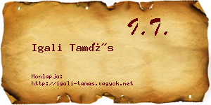 Igali Tamás névjegykártya